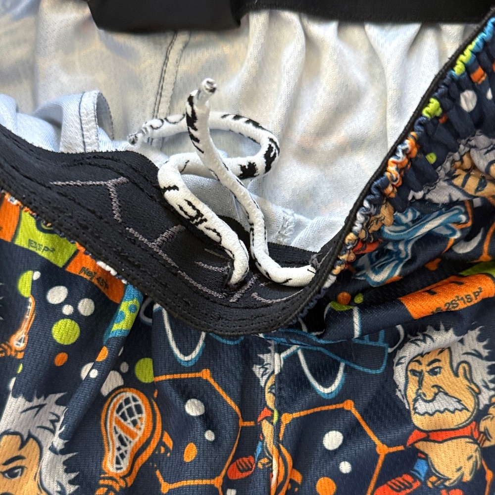 Flow Society Lacrosse Boys Navy Science Cartoon Print Athletic Shorts - Picture 3 of 4